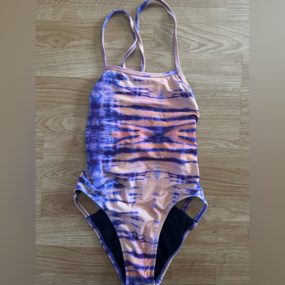 Jolyn Clothing Purple and Orange Swim Bodysuit